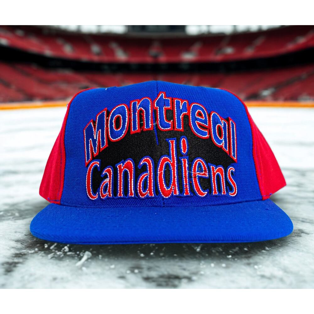 Montreal Canadiens AJD Snapback Hat 90s NHL Double Line Arc NWOT Vintage - Picture 2 of 13
